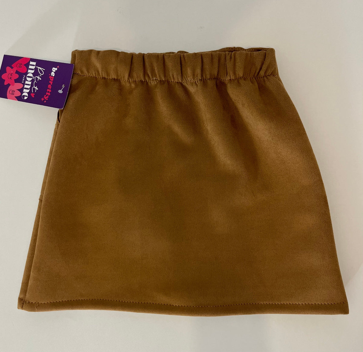 Jupe marron effet suédine