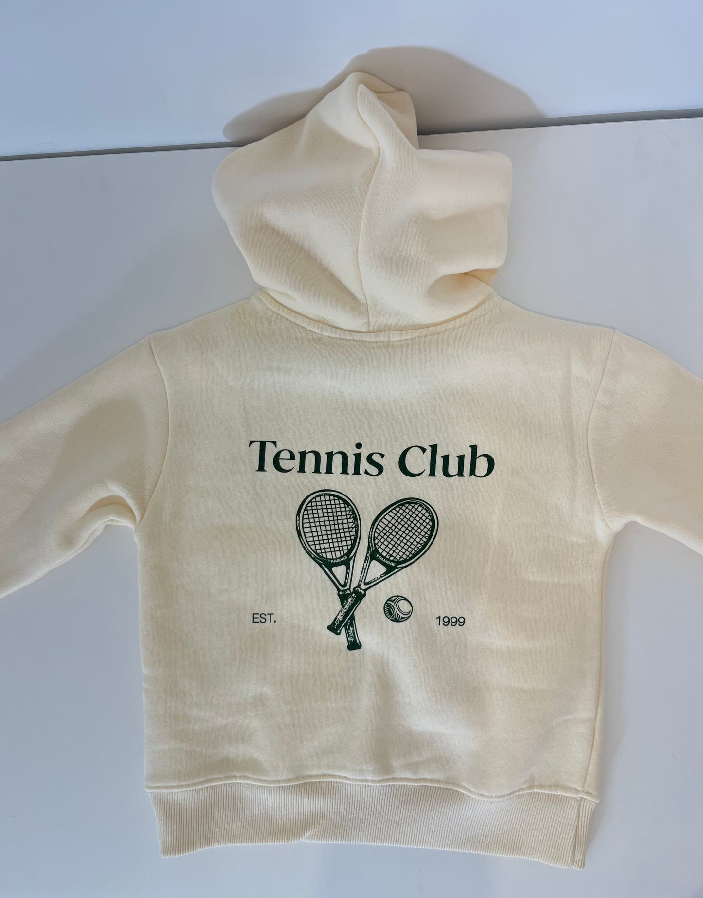 Sweat à capuche écru « Tennis Club »