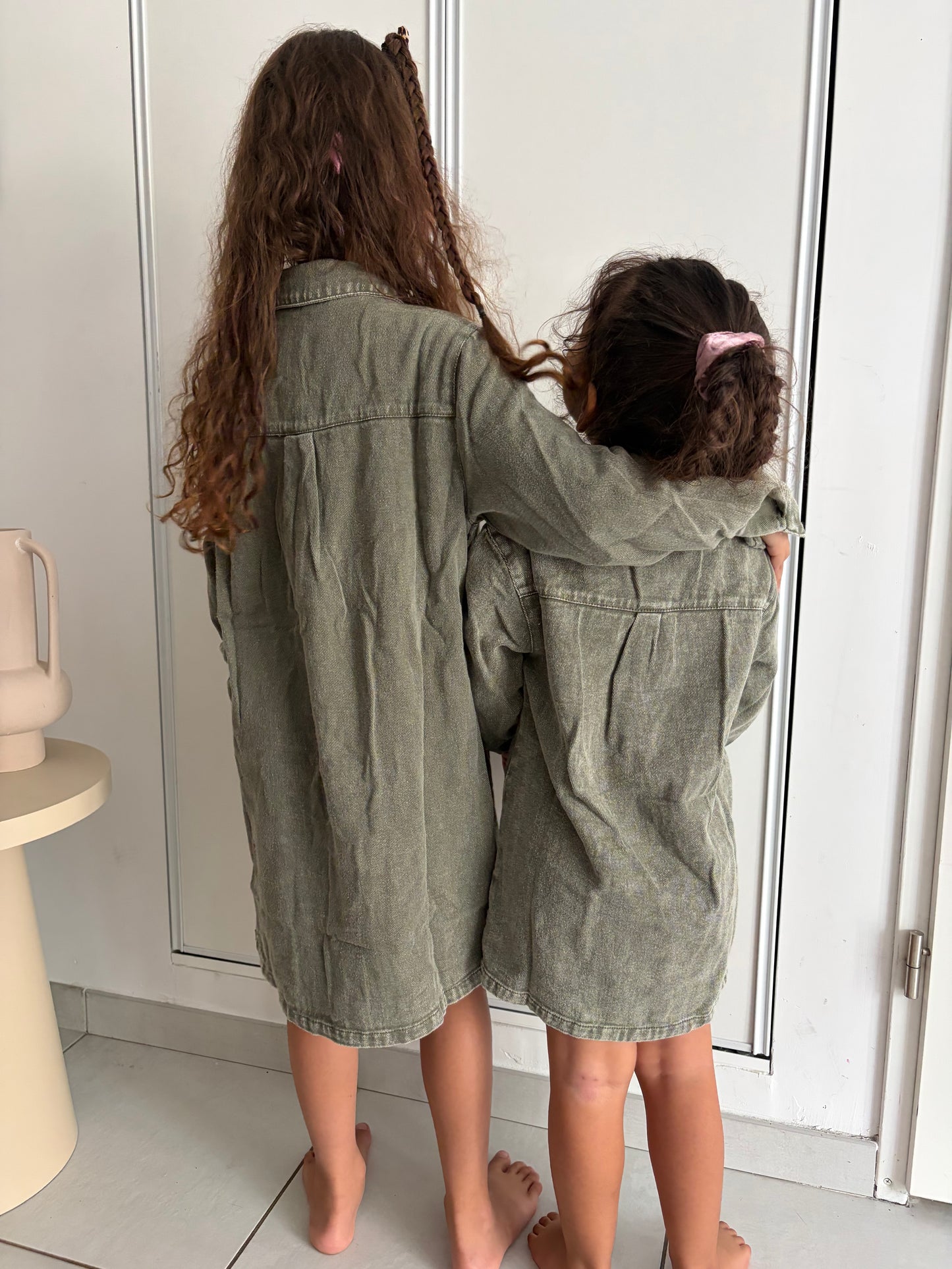 Robe kaki en jean fluide