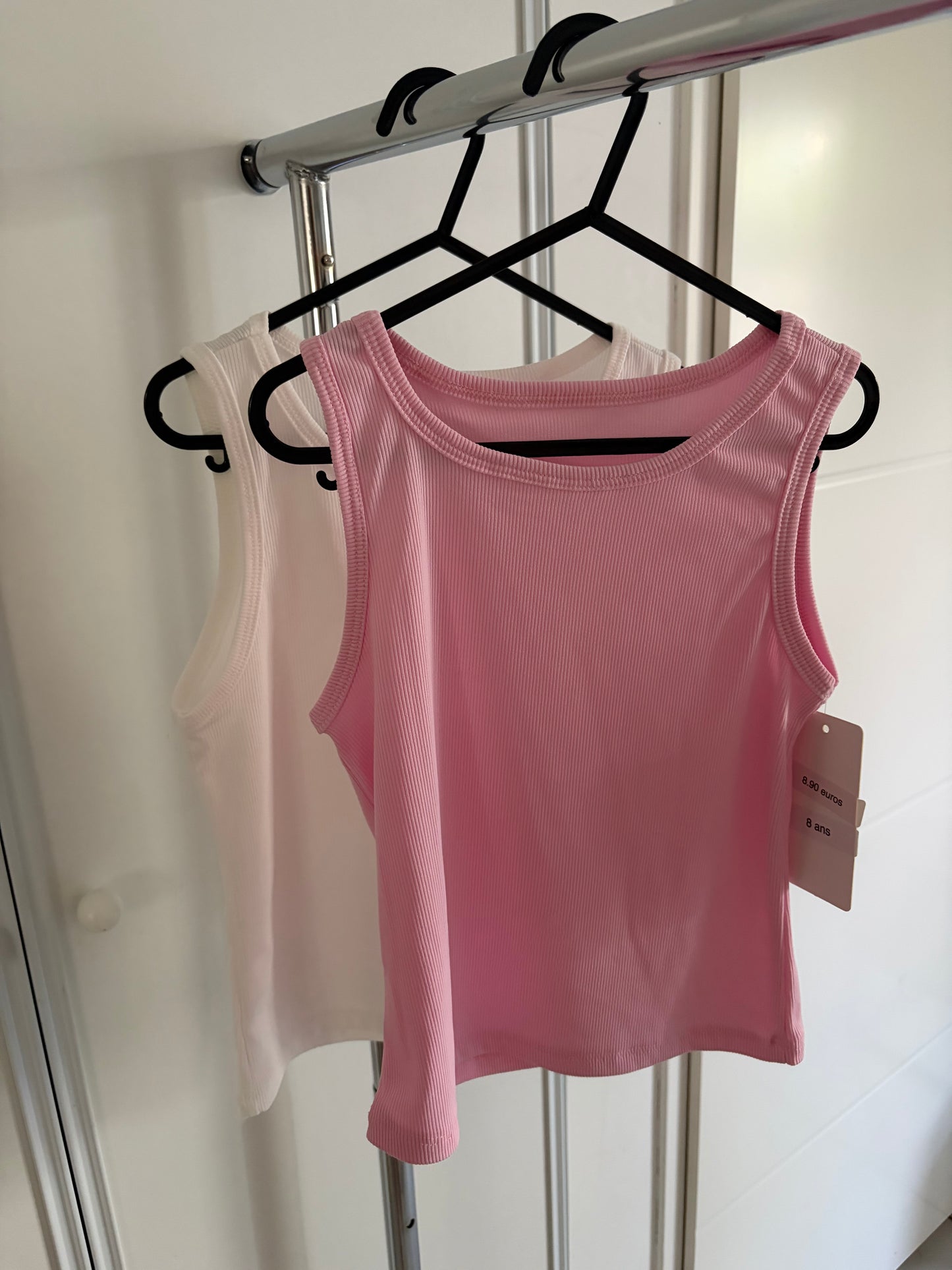 Débardeur rose et blanc