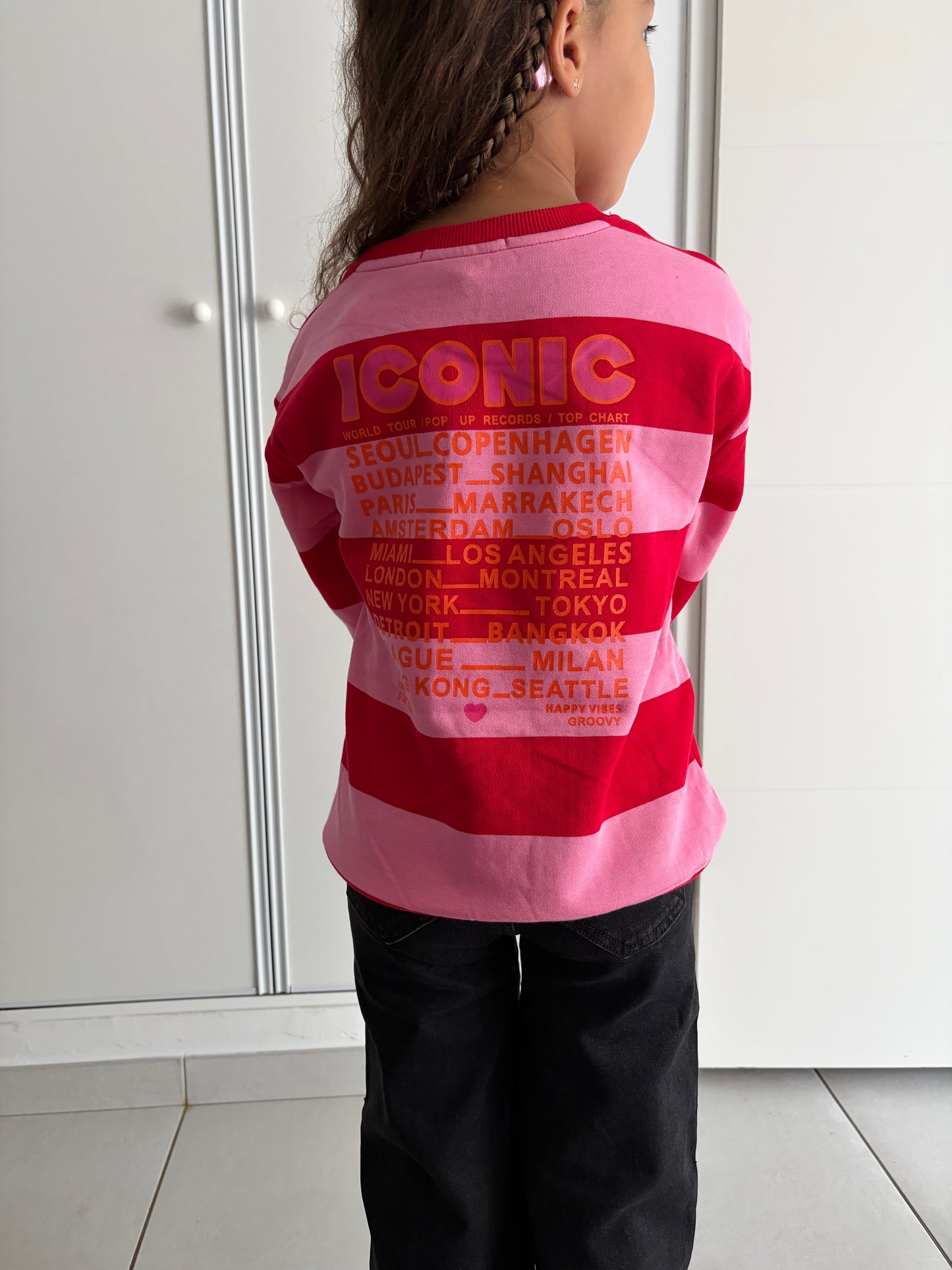 Sweat « ICONIC » rose et rouge