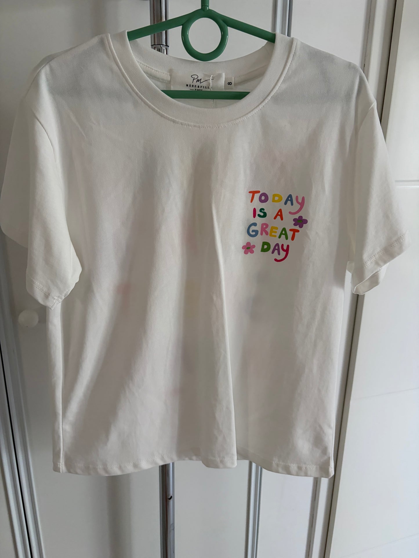 Tee-shirt blanc « today is a great day »