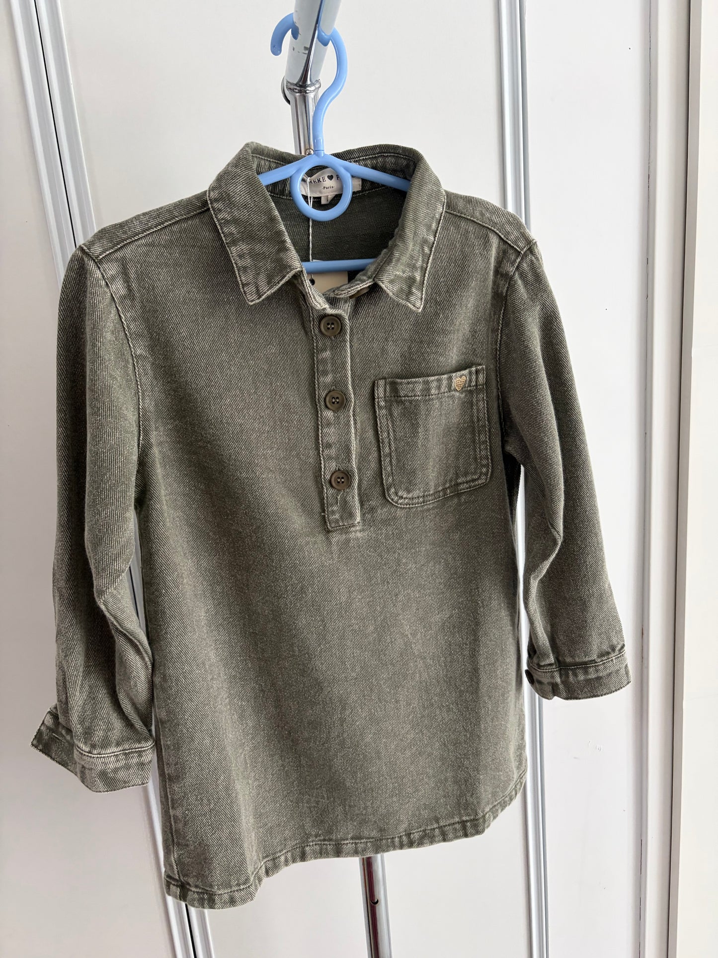 Robe kaki en jean fluide
