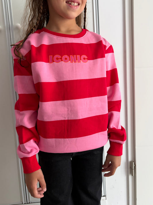 Sweat « ICONIC » rose et rouge