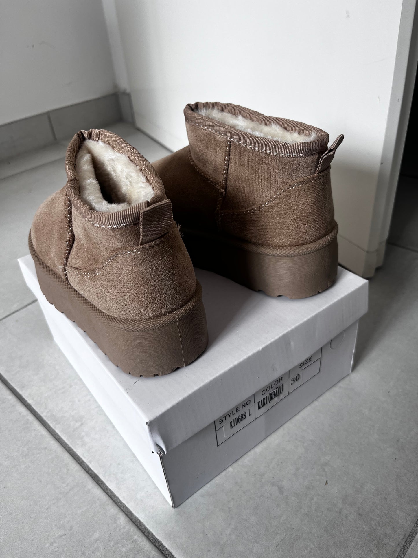 Bottines fourrées kaki
