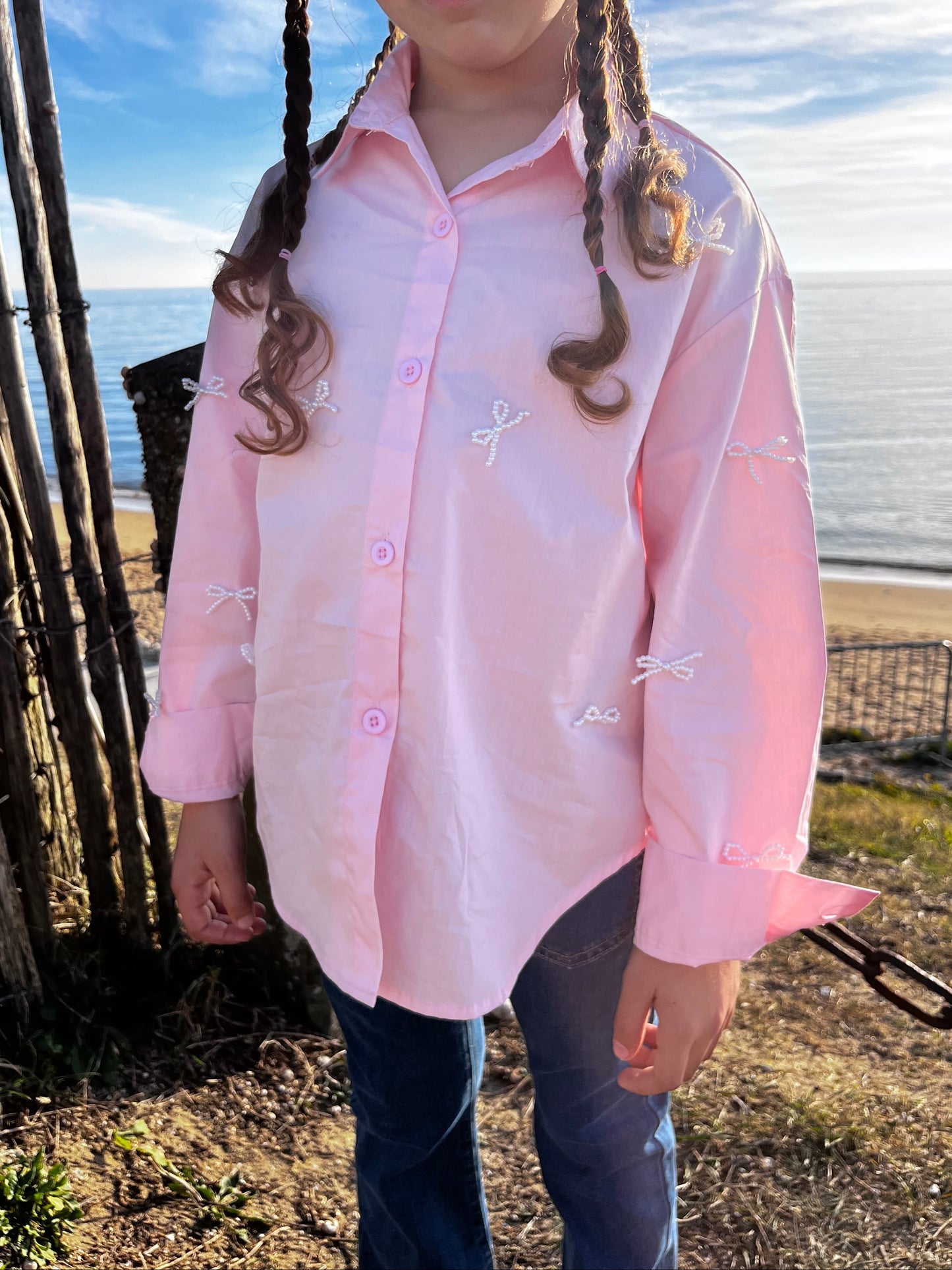 Chemise avec noeuds en perle