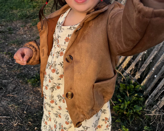 Veste marron effet suédine