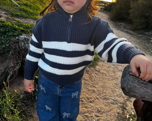 pull marine en maille