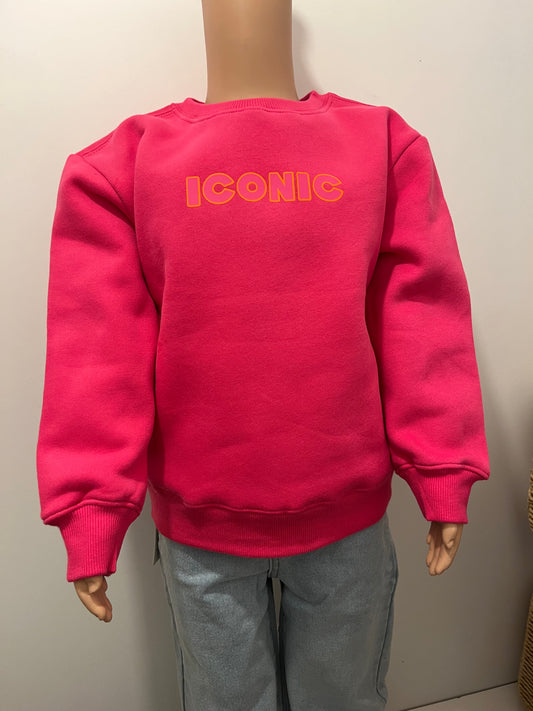 Sweat enfant rose « ICONIC »