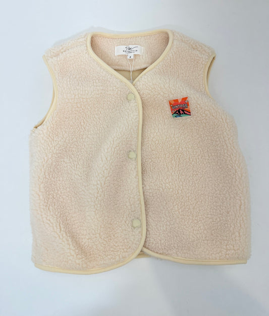 veste sans manche en moumoute écru