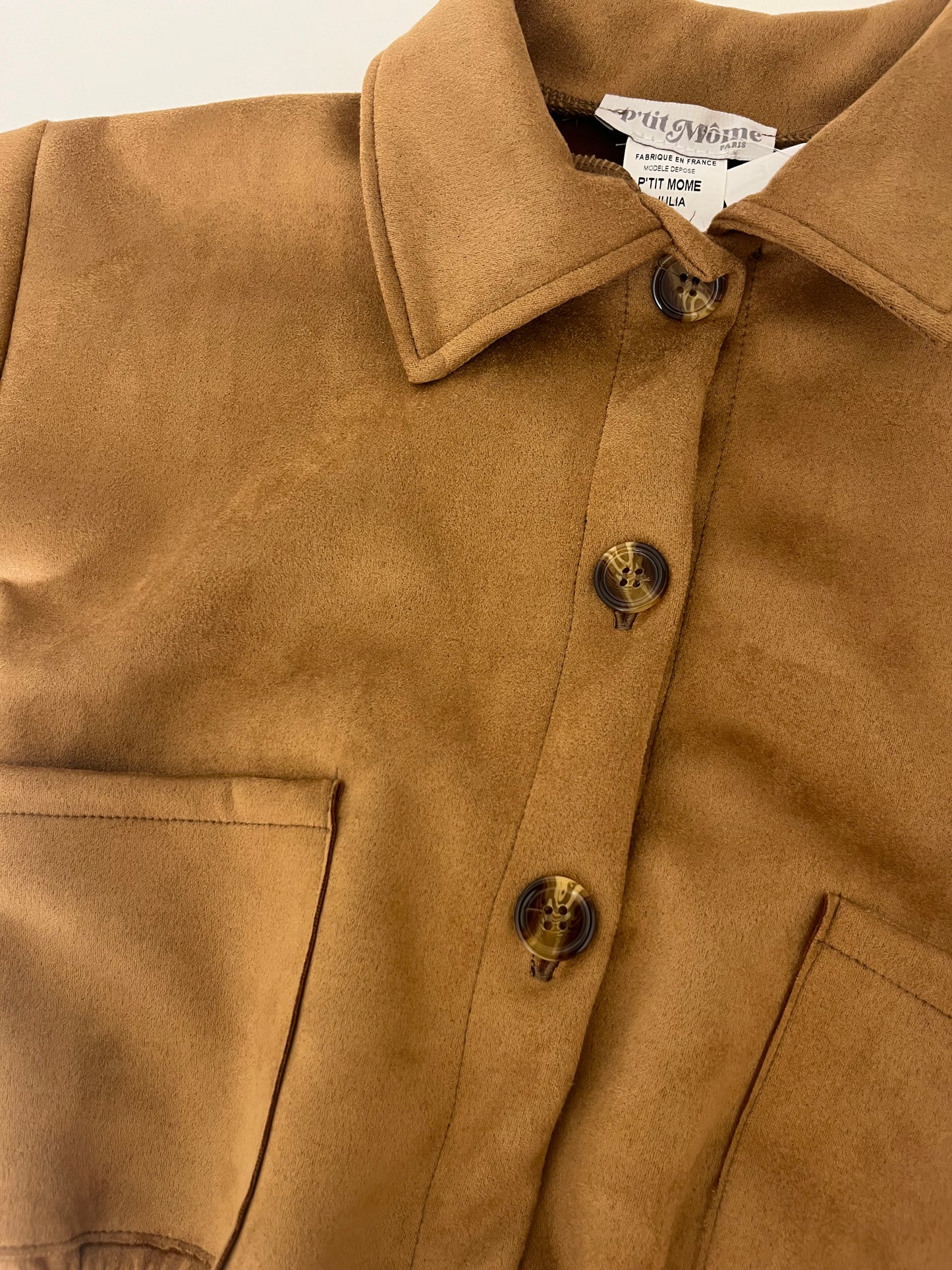 Veste marron effet suédine